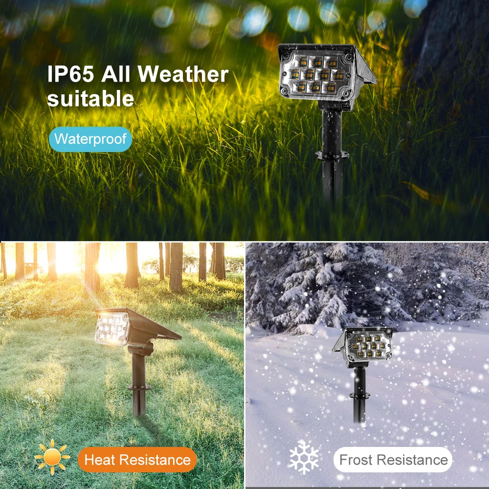 Adjustable Solar Garden Spotlight – IP65 Waterproof