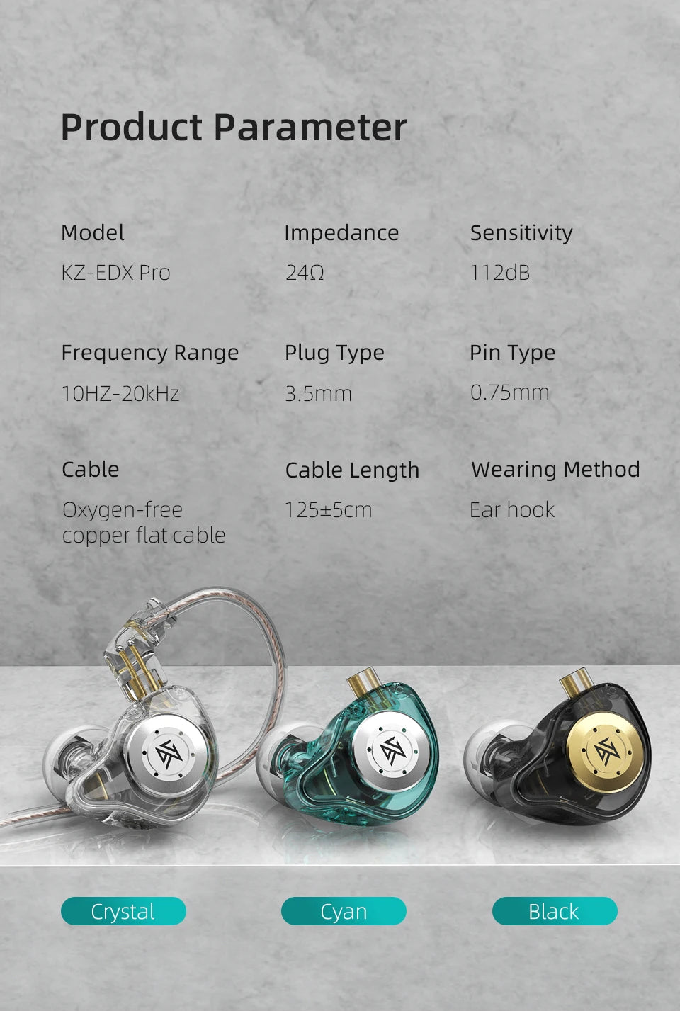 KZ EDX Pro HiFi In-Ear Wired Earphones