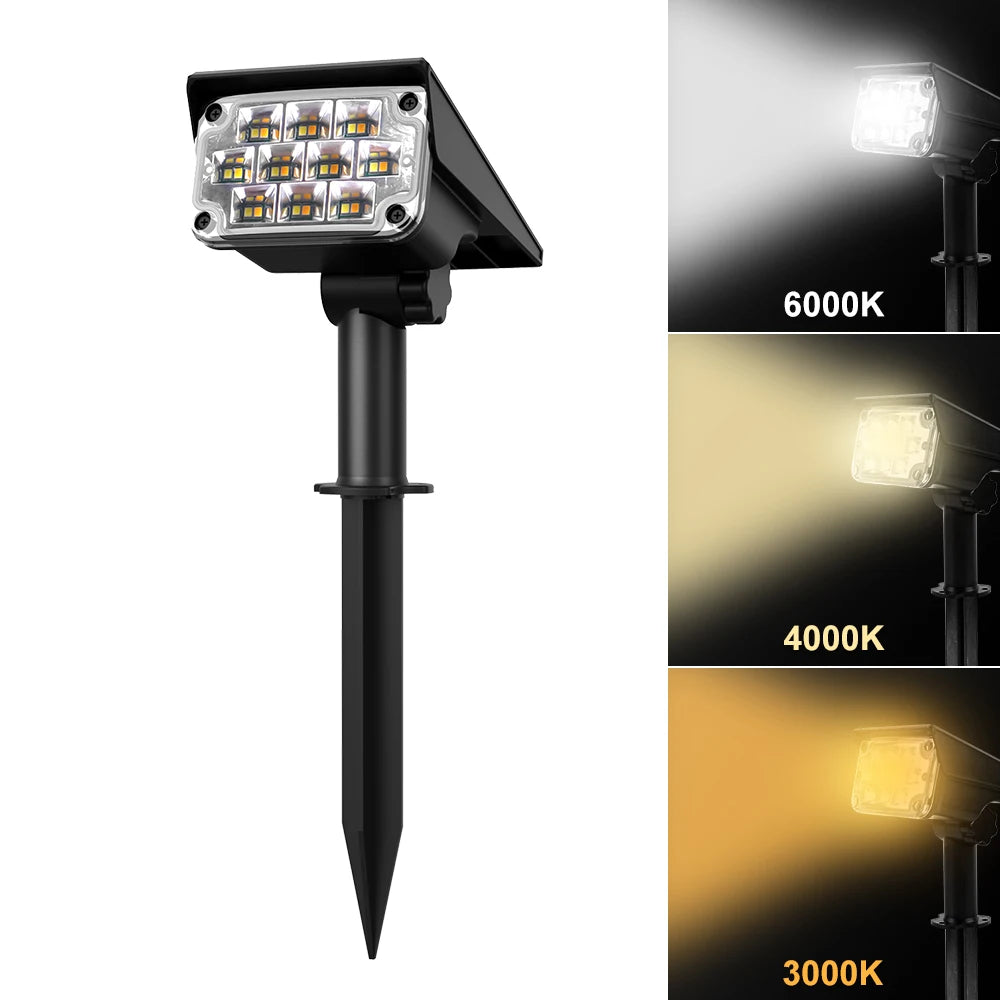 Adjustable Solar Garden Spotlight – IP65 Waterproof