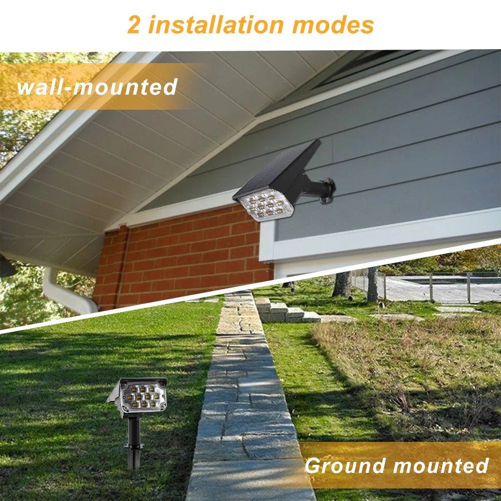 Adjustable Solar Garden Spotlight – IP65 Waterproof