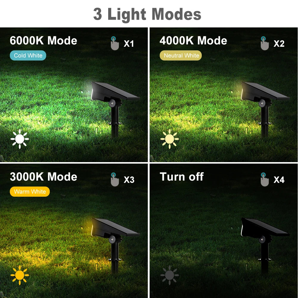 Adjustable Solar Garden Spotlight – IP65 Waterproof
