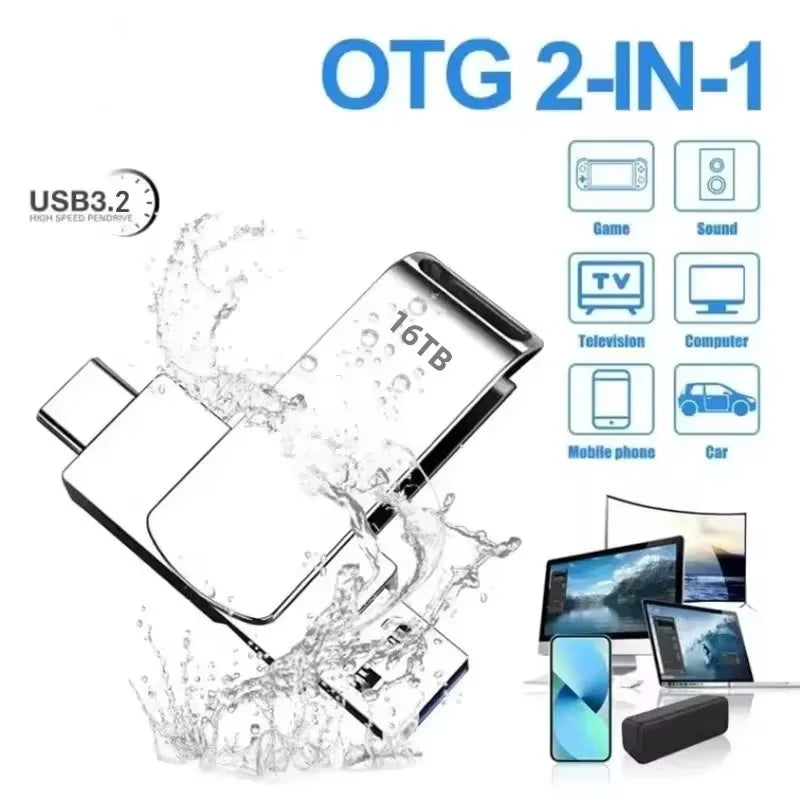 16TB USB 3.2 Type-C Metal Flash Drive