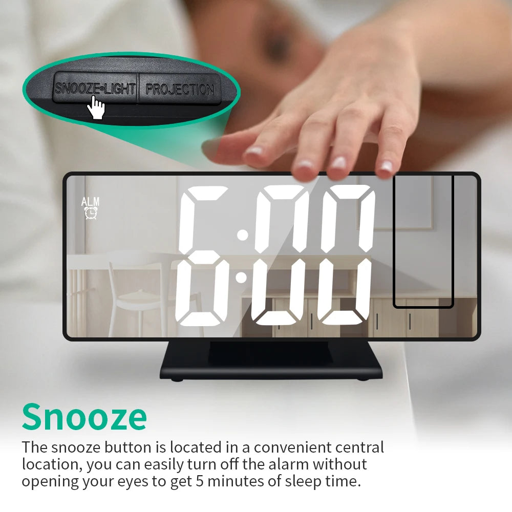 LED Projection Alarm Clock