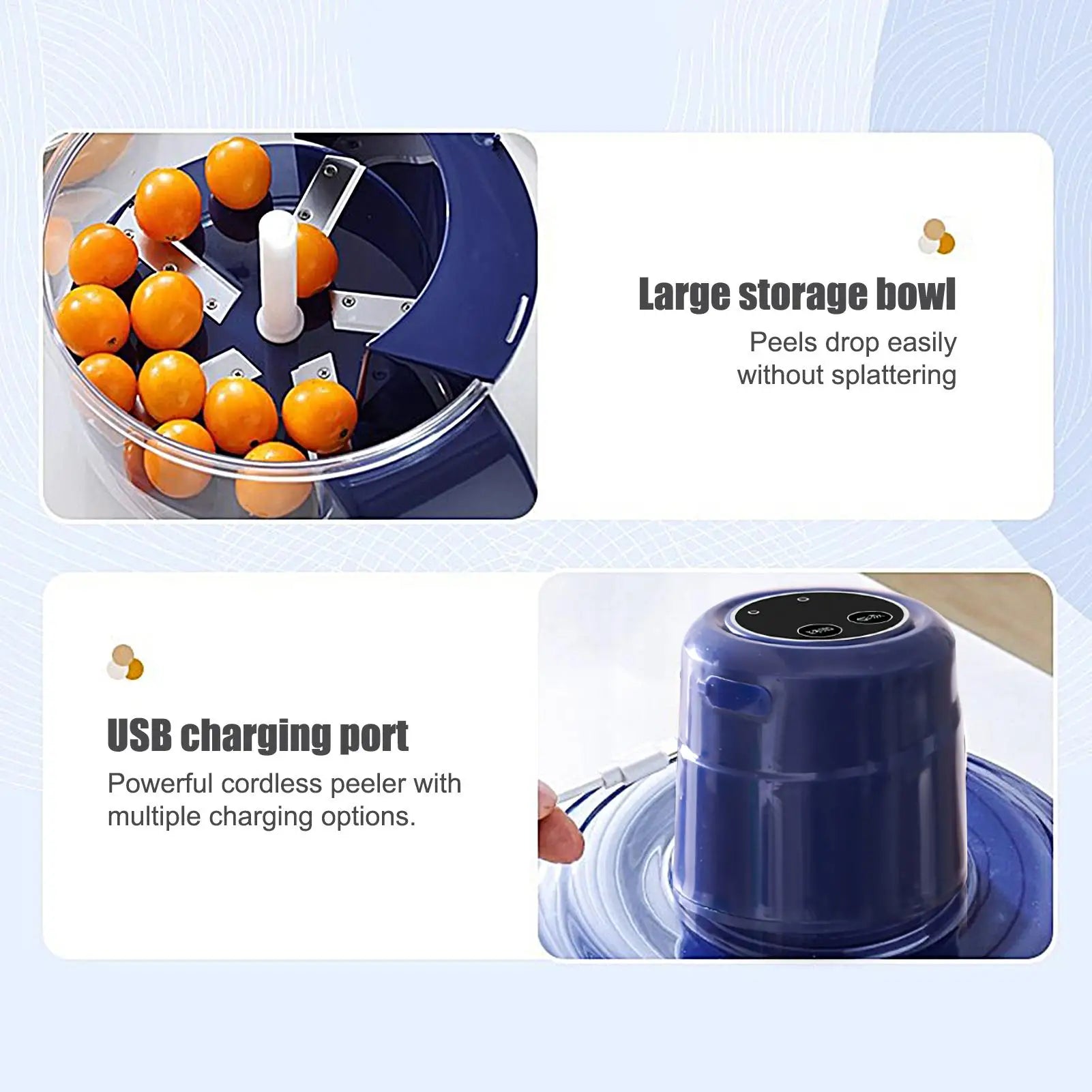 Electric Fruit & Vegetable Peeler – USB Rechargeable