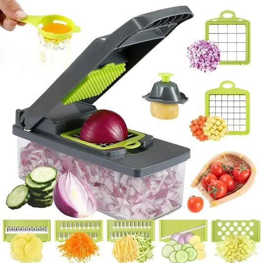 16-Piece Multifunction Vegetable Chopper Set