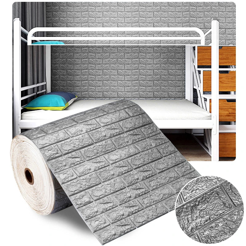 3D Brick Wall Sticker Panel (70×100cm)