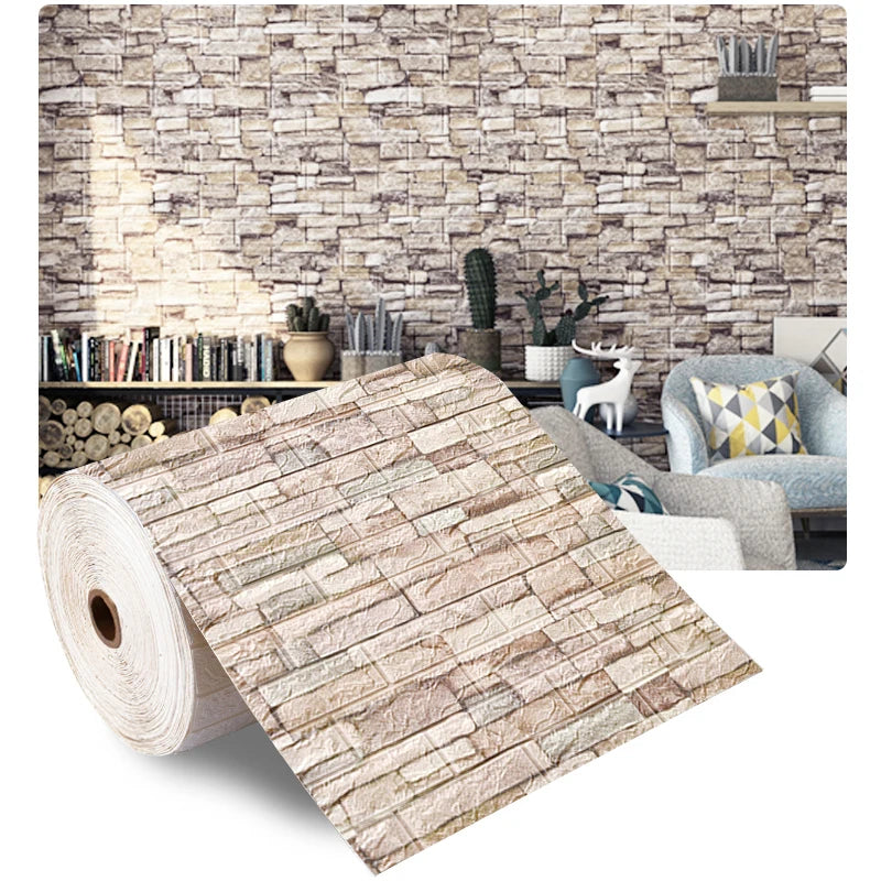 3D Brick Wall Sticker Panel (70×100cm)