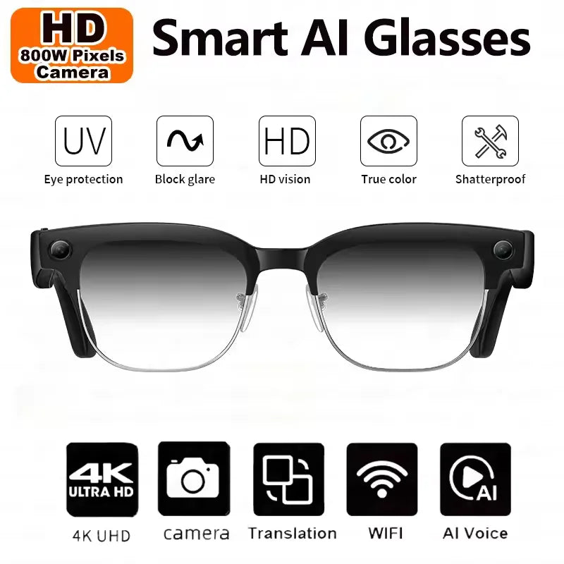 AI Smart Glasses with 4K Camera