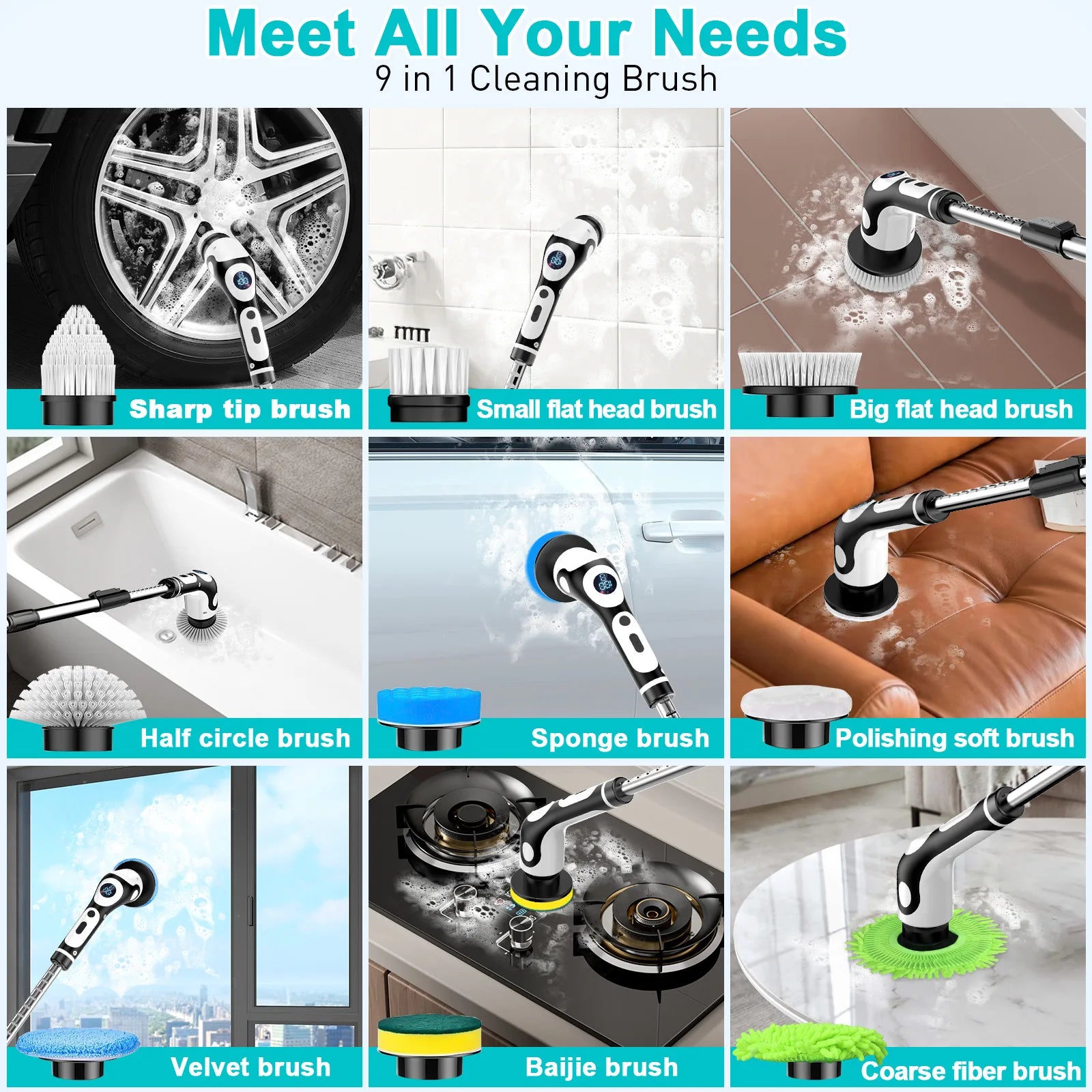 HOMEFISH Rechargeable Rotary Cleaning Brush