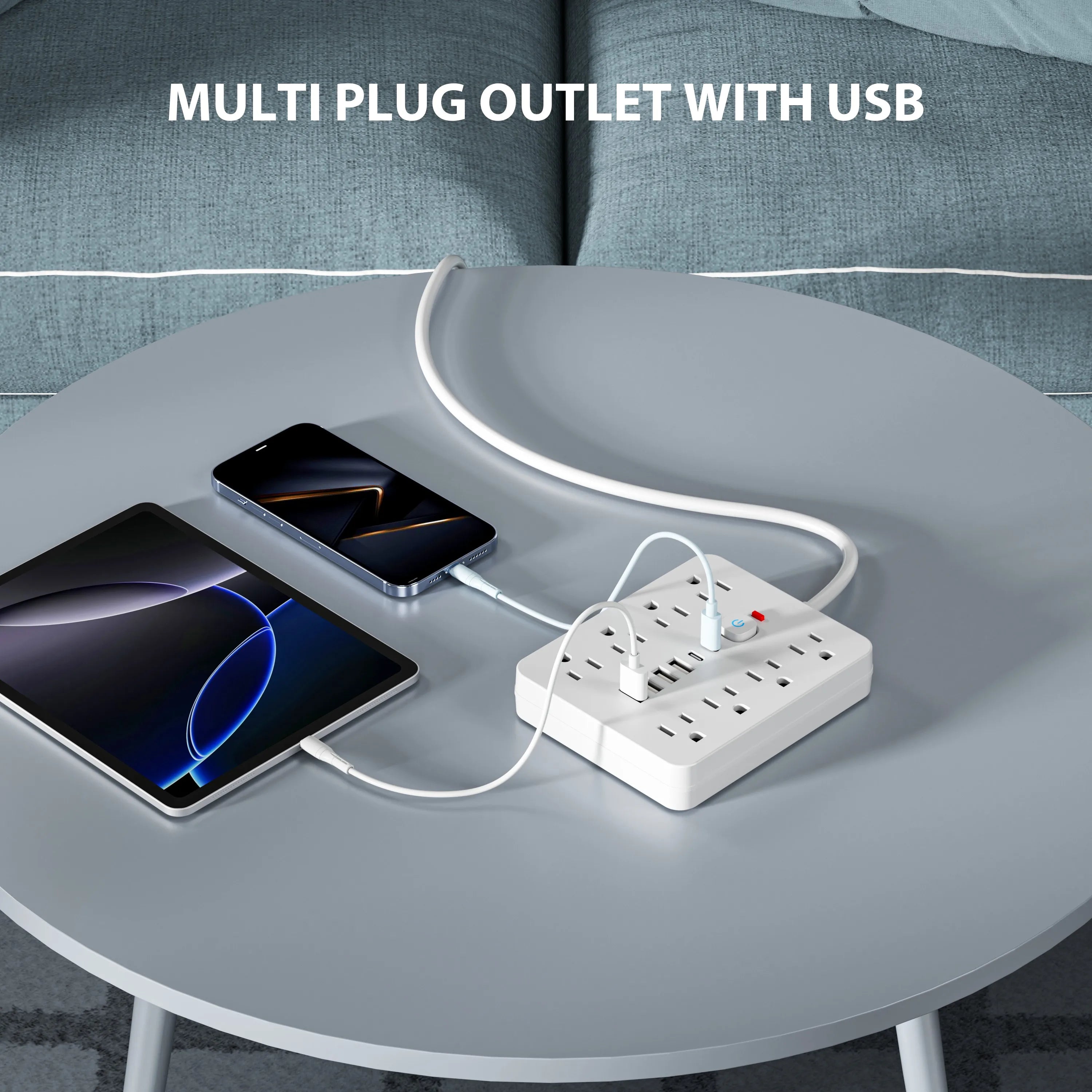 8-Outlet Surge Protector Power Strip with 6 USB Ports