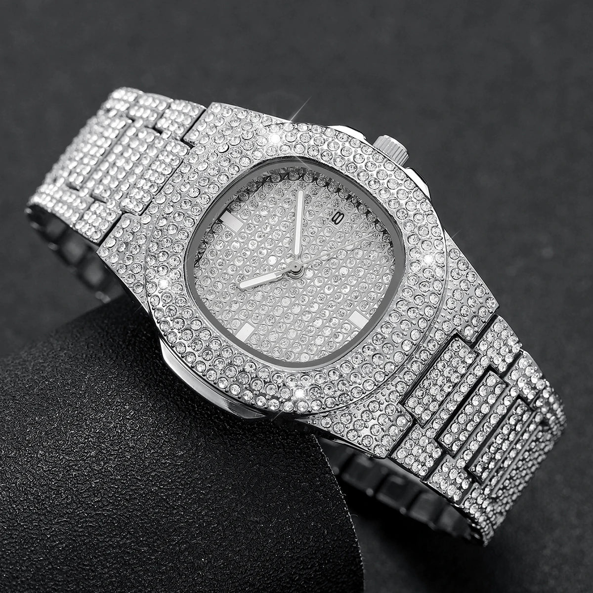 Luxury Diamond Stainless Steel Men's Quartz Watch