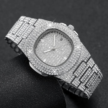 Luxury Diamond Stainless Steel Men's Quartz Watch