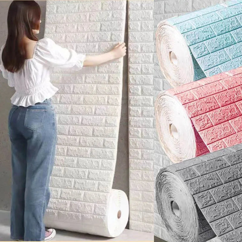 3D Brick Wall Sticker Panel (70×100cm)
