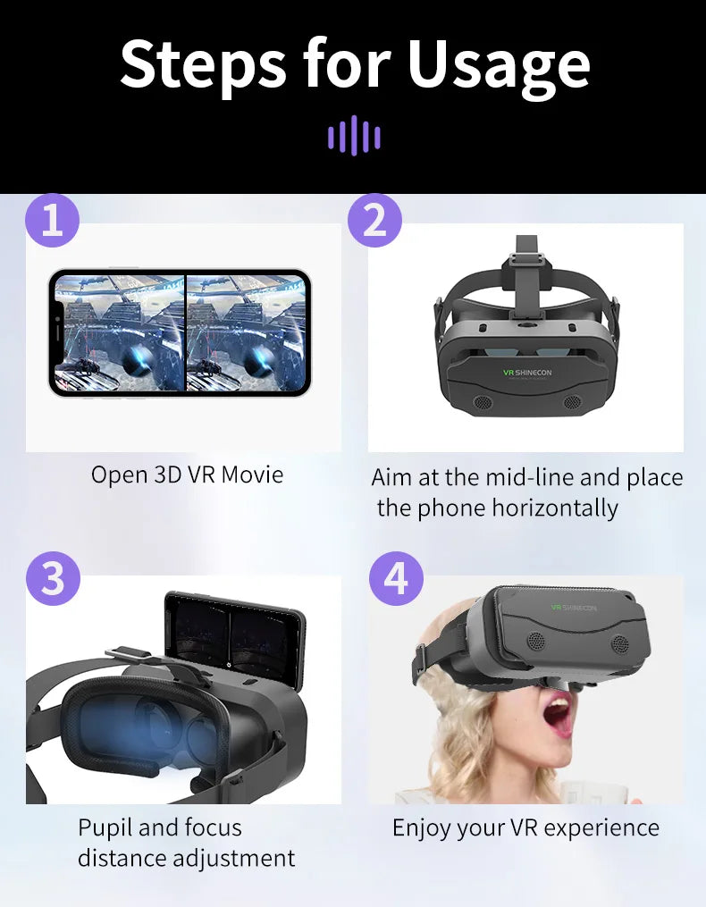3D VR Virtual Reality Headset for Smartphones