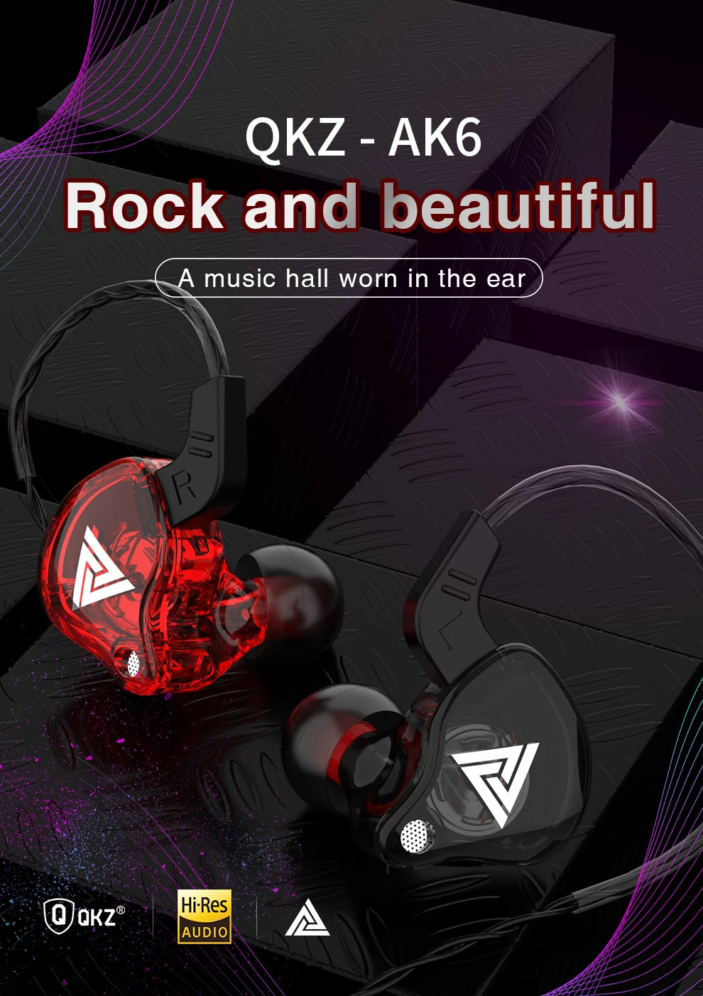 QKZ AK6 HiFi Stereo In-Ear Earphones with Mic