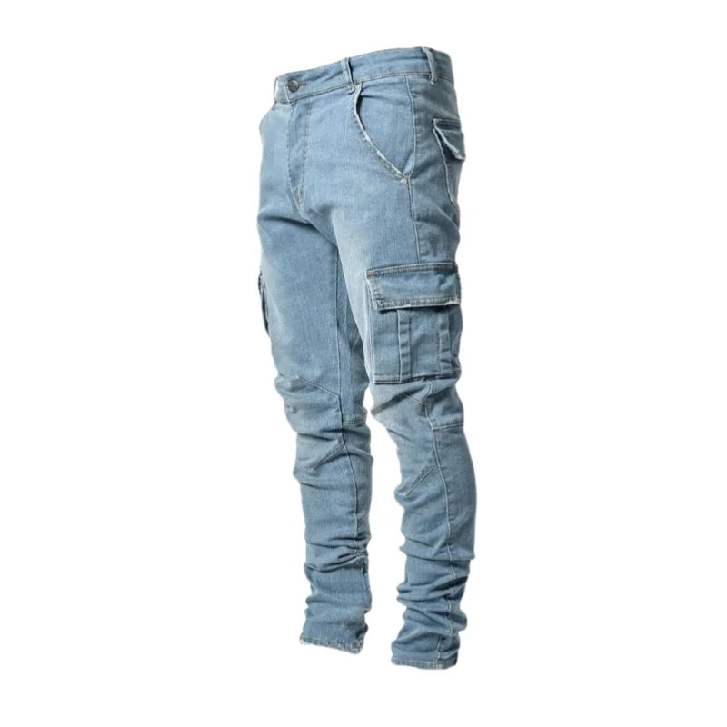 Men’s Slim Fit Cargo Denim Jeans