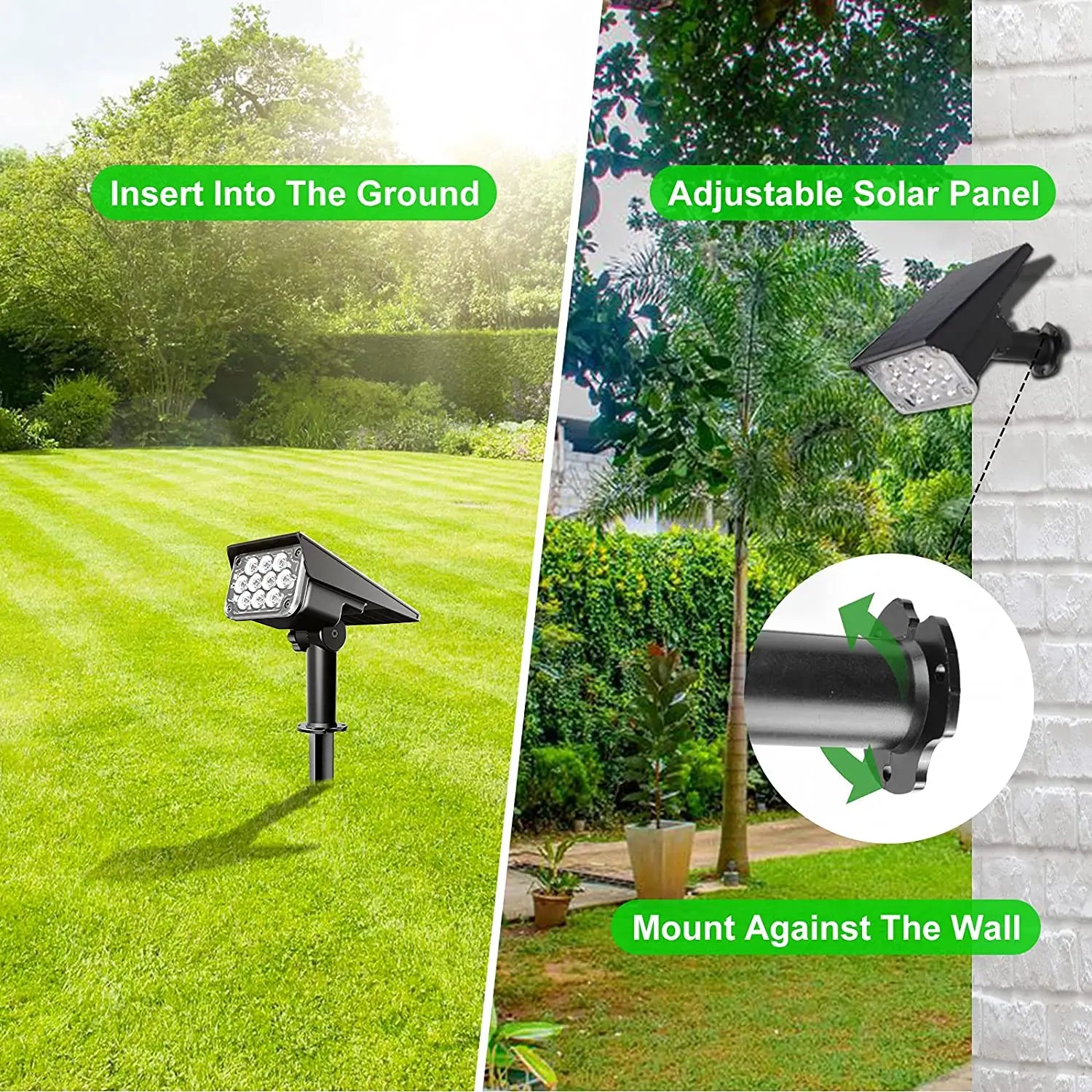 Adjustable Solar Garden Spotlight – IP65 Waterproof