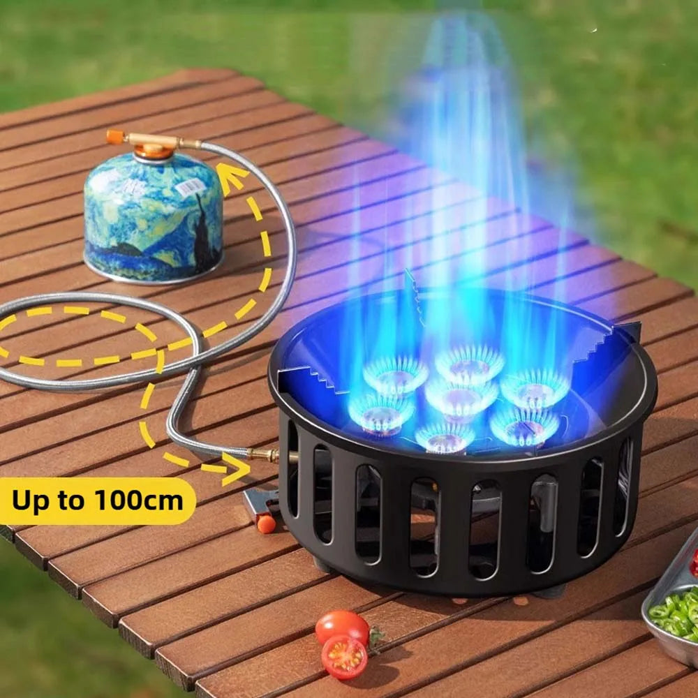 Portable 7-Core Camping Gas Stove