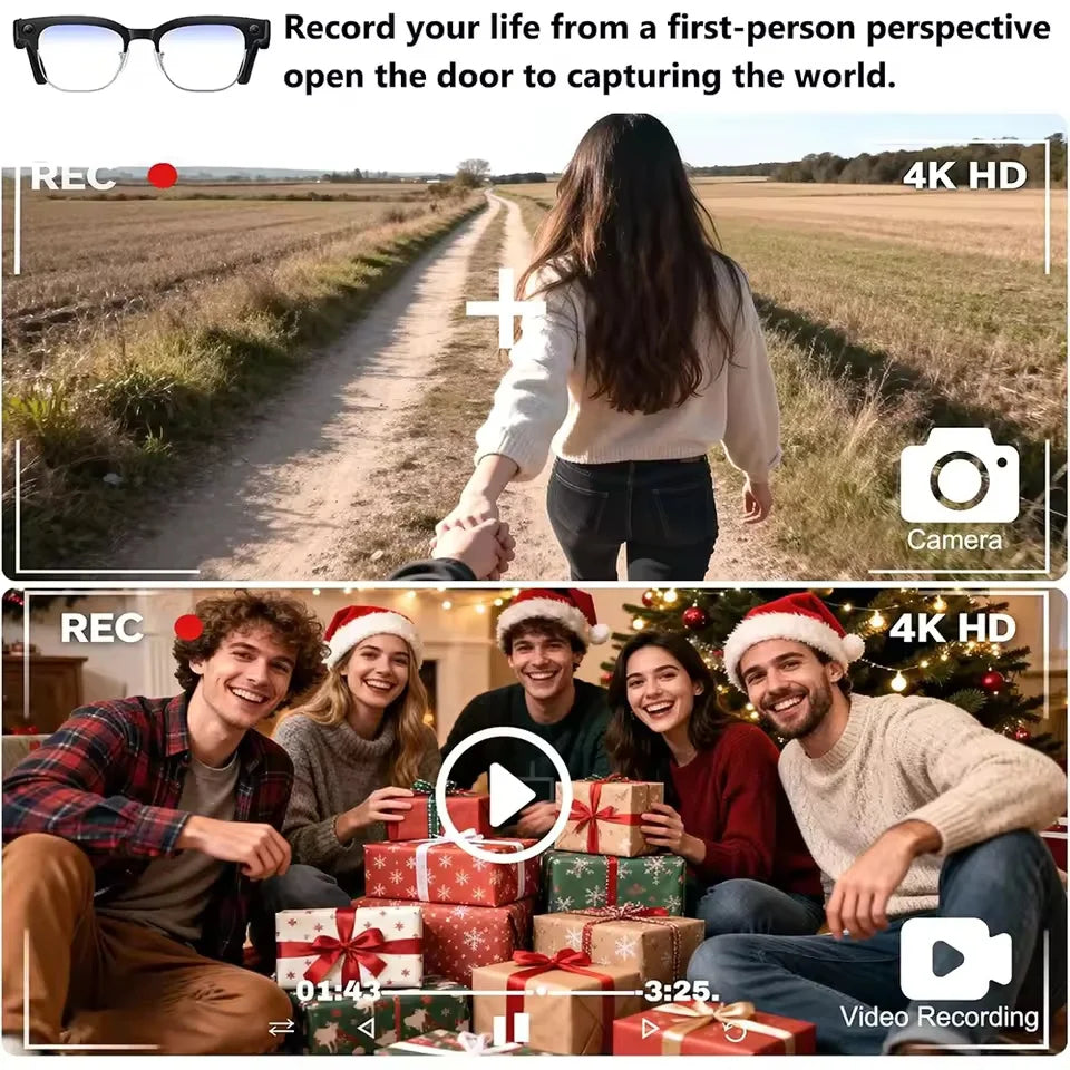 AI Smart Glasses with 4K Camera