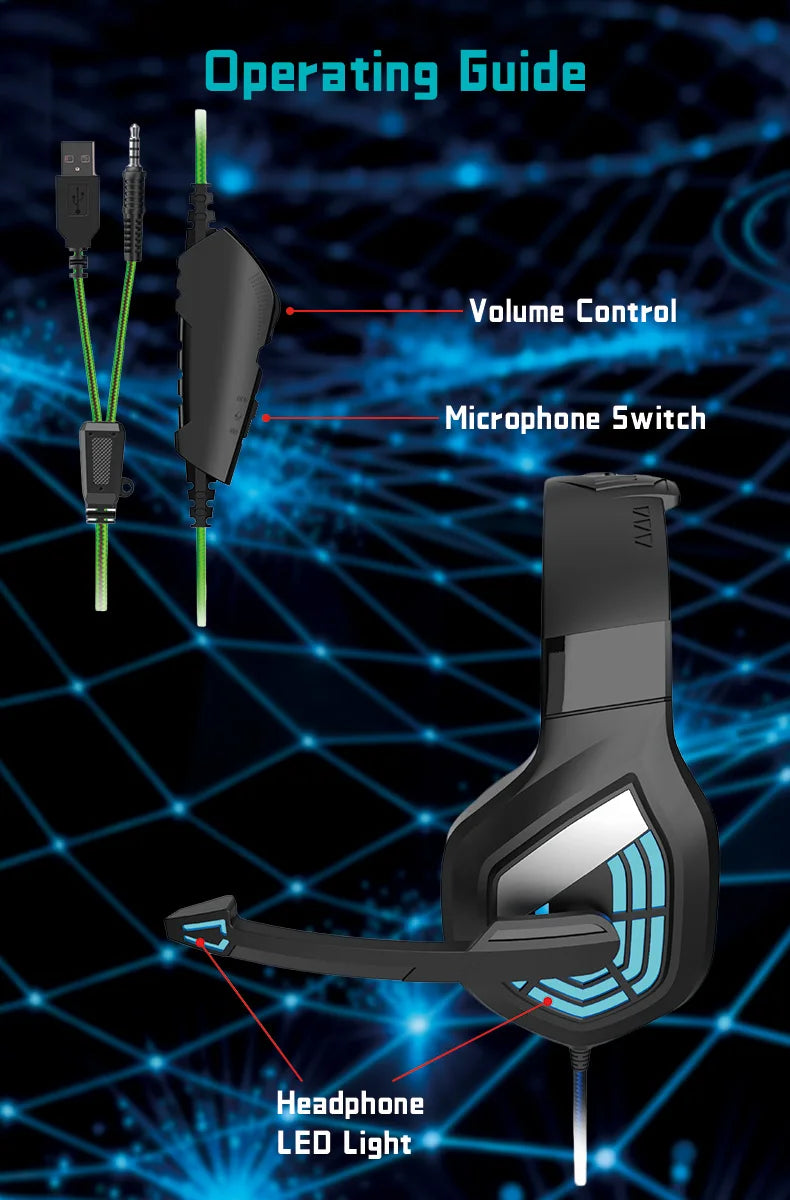 G7 LED Gaming Headset with Mic