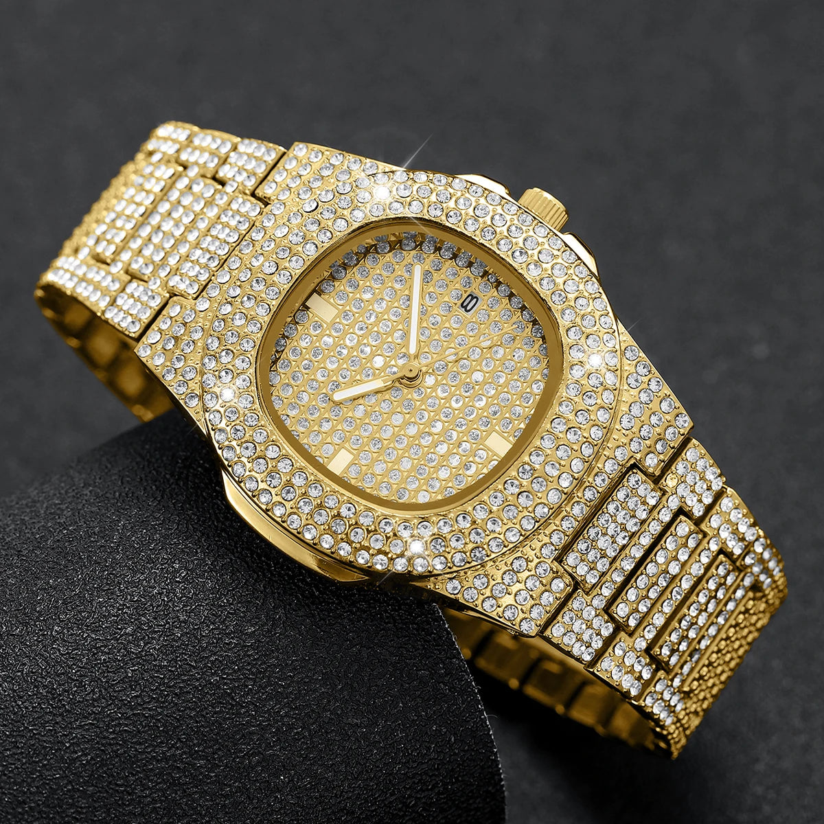 Luxury Diamond Stainless Steel Men's Quartz Watch