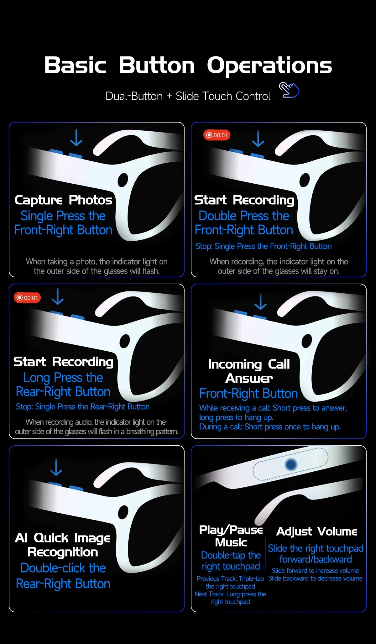 AI Smart Glasses with 4K Camera