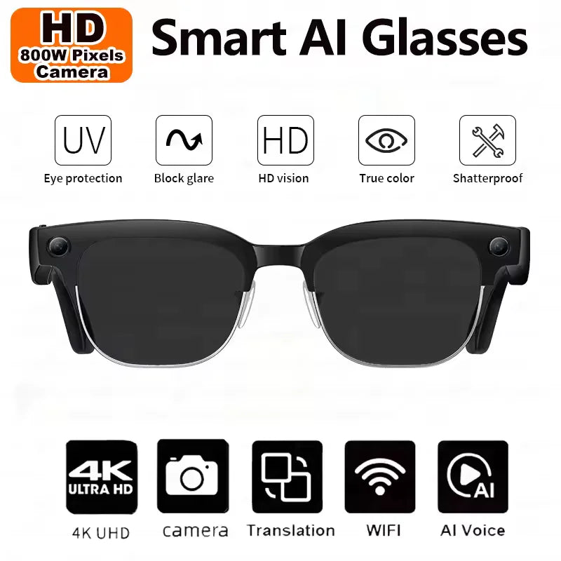 AI Smart Glasses with 4K Camera