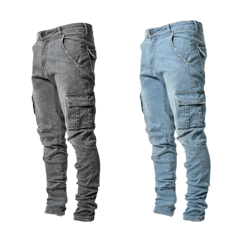 Men’s Slim Fit Cargo Denim Jeans
