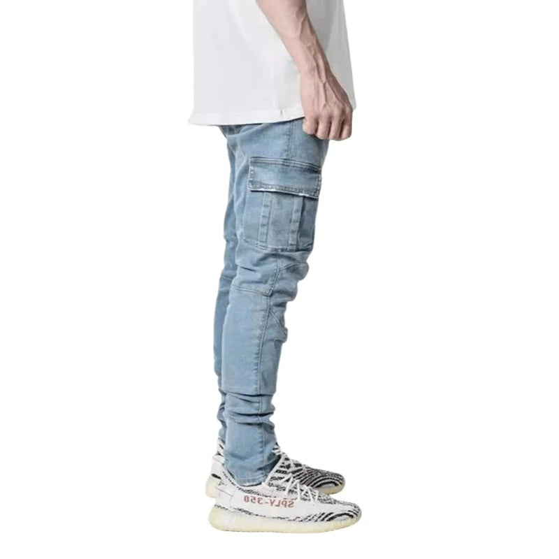 Men’s Slim Fit Cargo Denim Jeans
