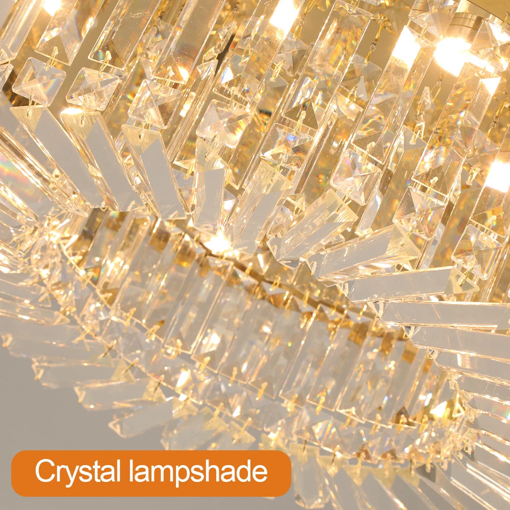 Luxury Gold Crystal LED Ceiling Chandelier
