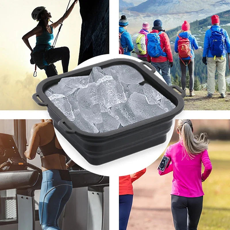 Portable Silicone Ice Bath & Multi-Use Basket