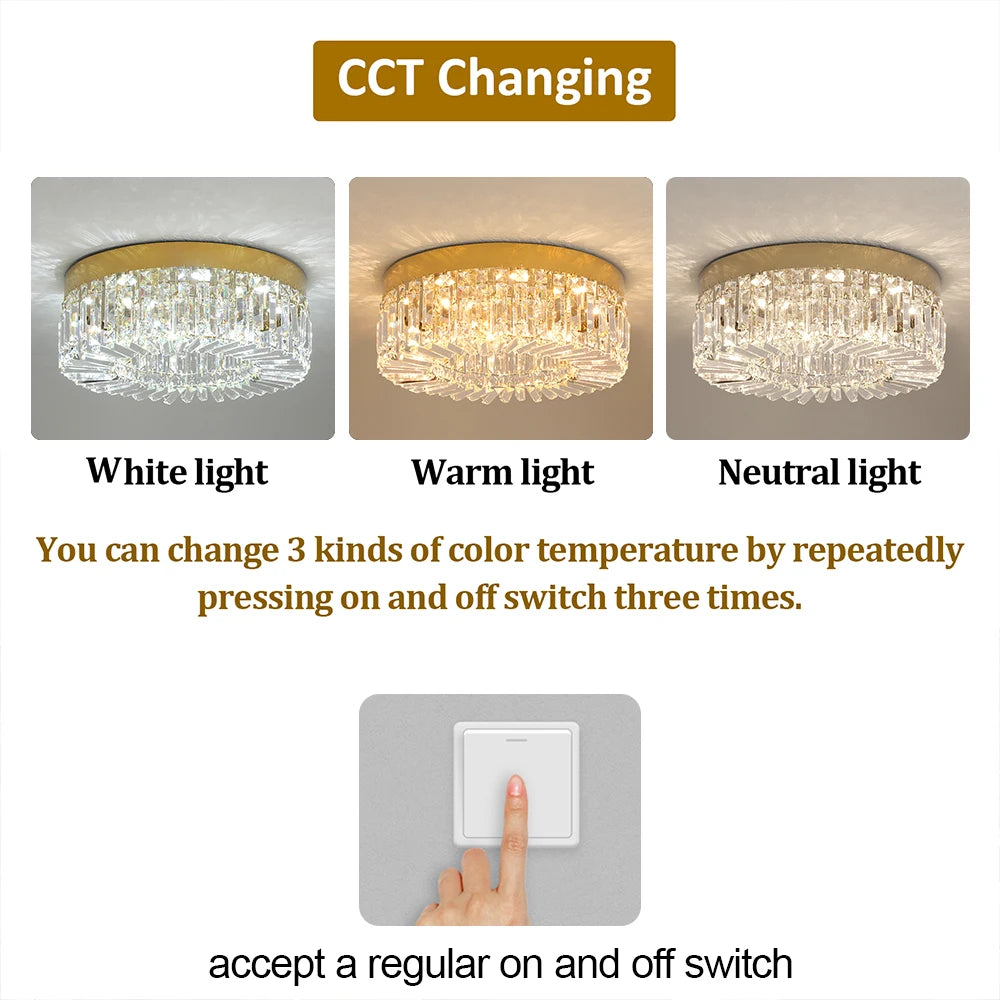 Luxury Gold Crystal LED Ceiling Chandelier