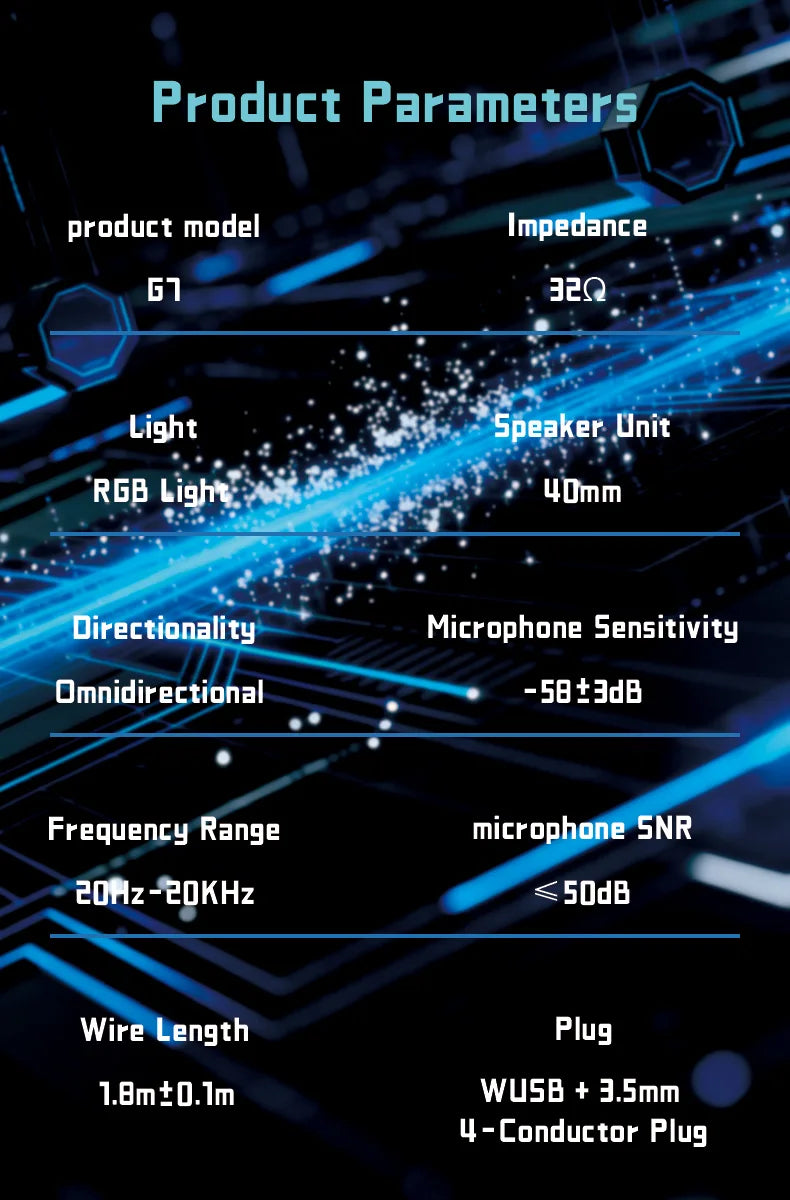 G7 LED Gaming Headset with Mic