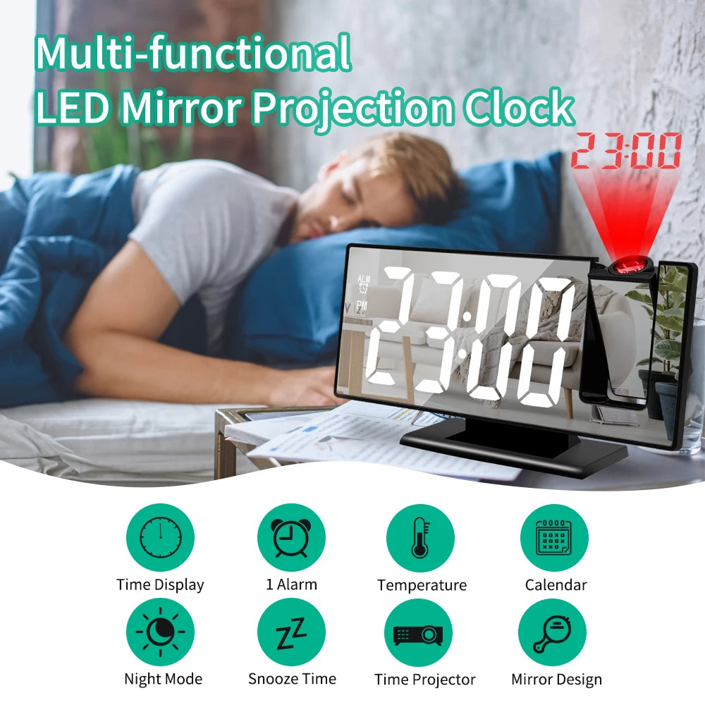 LED Projection Alarm Clock