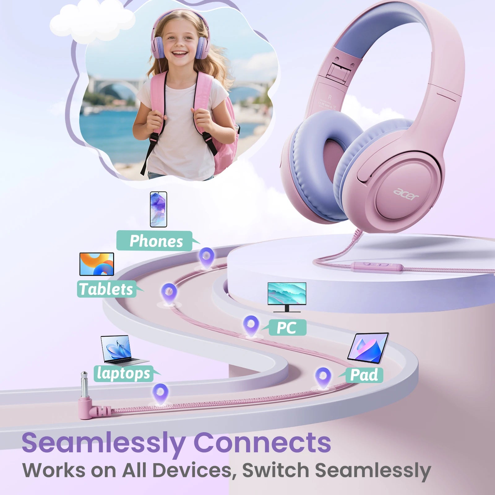 Acer HK03 Kids Wired Headphones