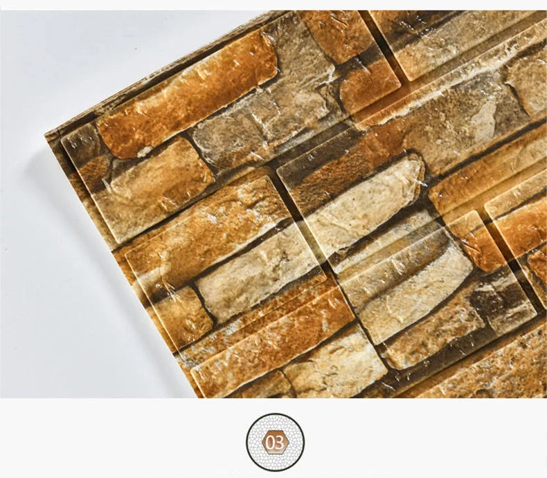 3D Brick Wall Sticker Panel (70×100cm)
