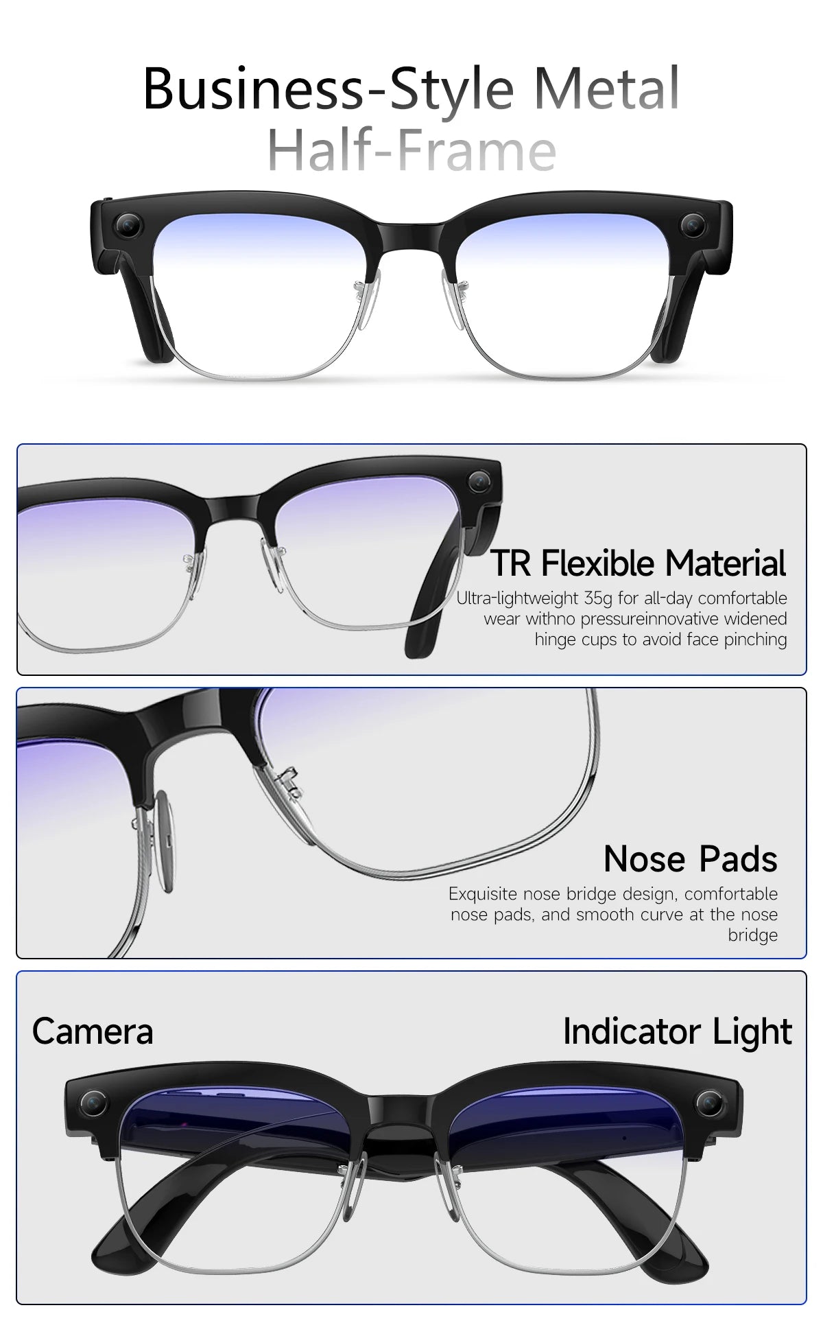 AI Smart Glasses with 4K Camera