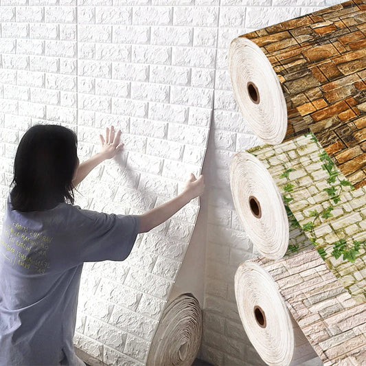 3D Brick Wall Sticker Panel (70×100cm)