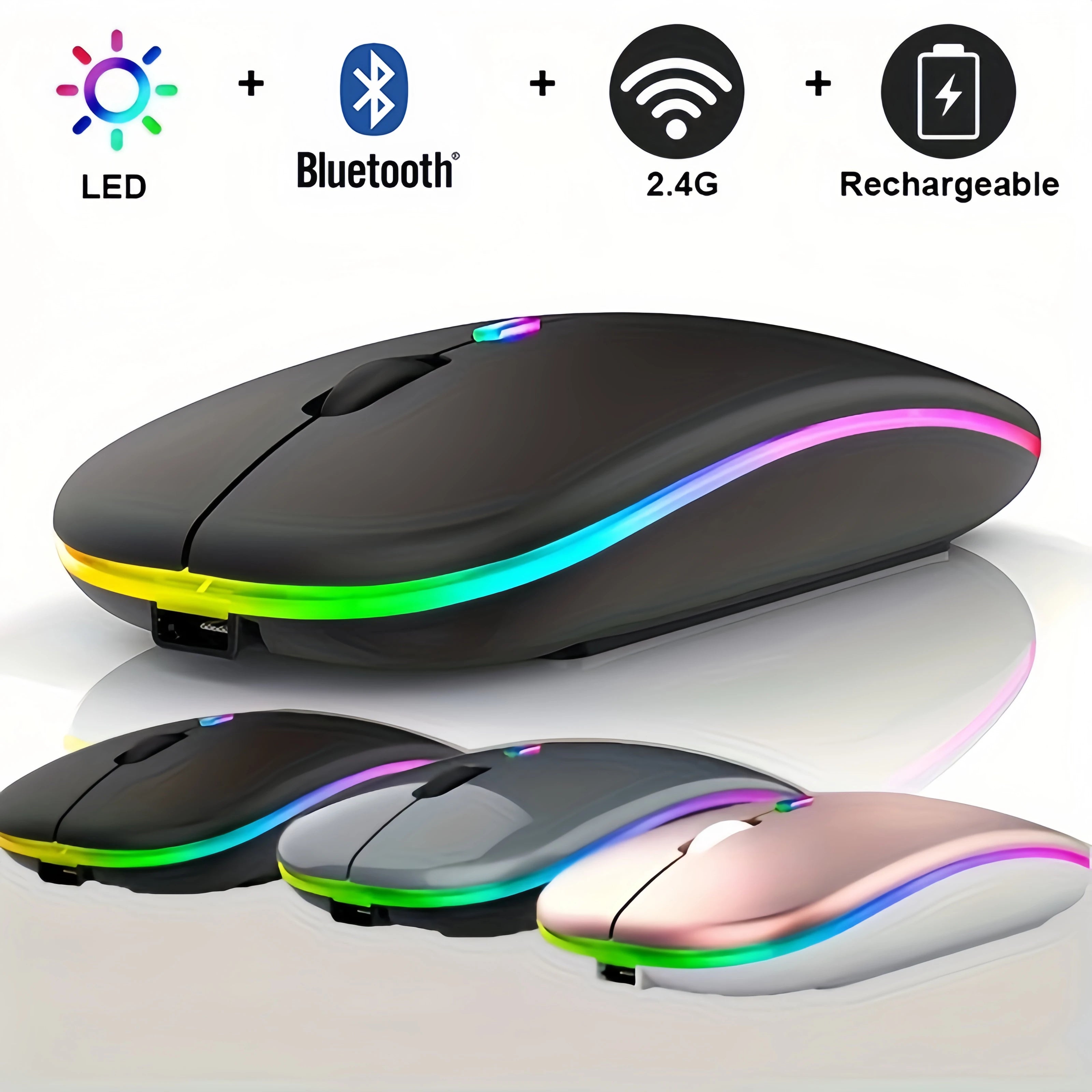 Dual Mode Wireless RGB Rechargeable Mouse