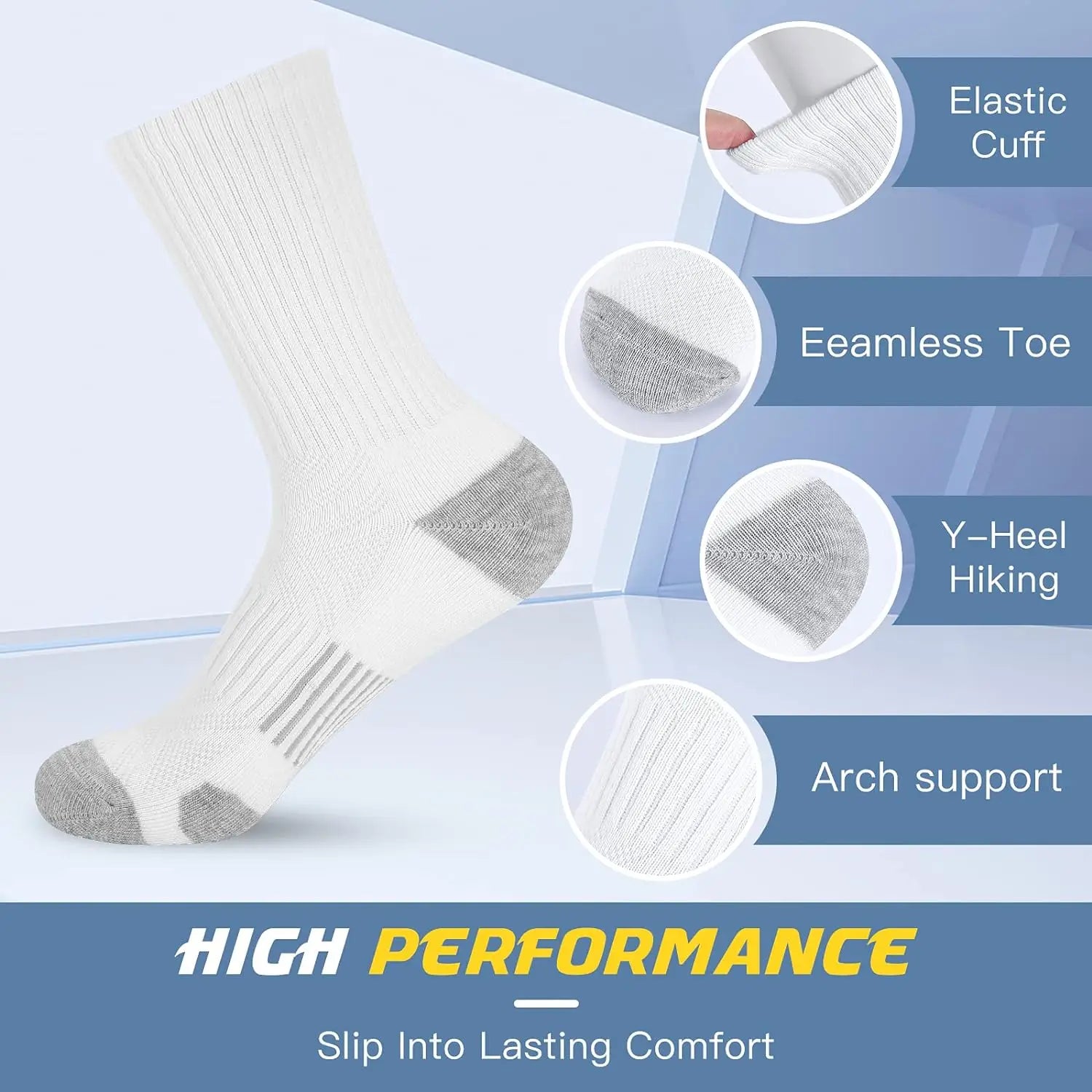 Breathable Cushion Sports Socks (4 Pairs)