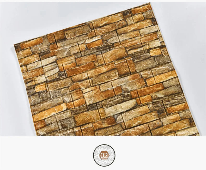 3D Brick Wall Sticker Panel (70×100cm)