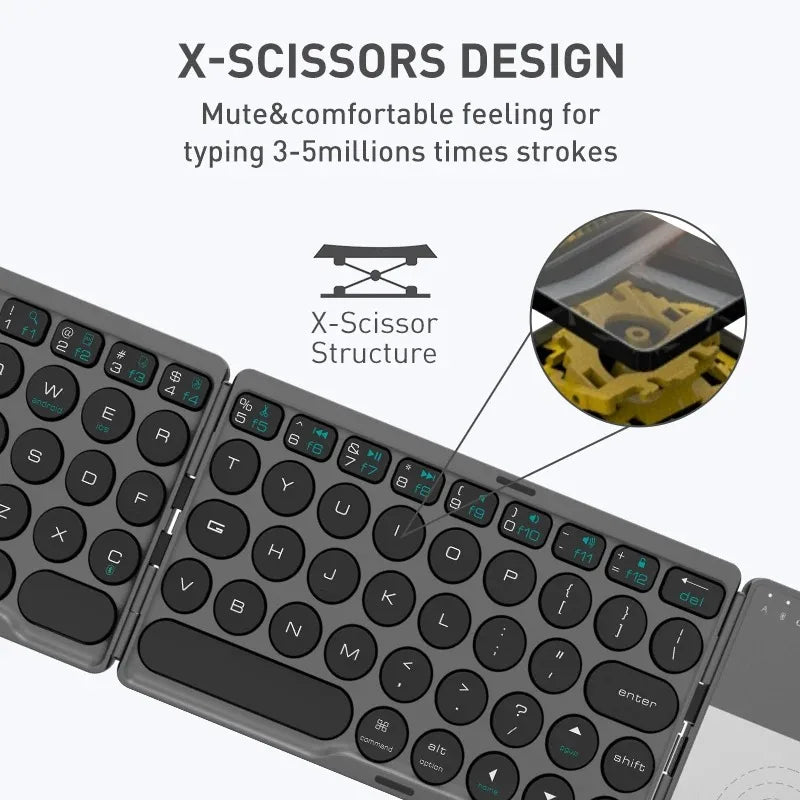 Foldable Bluetooth Keyboard with Touchpad