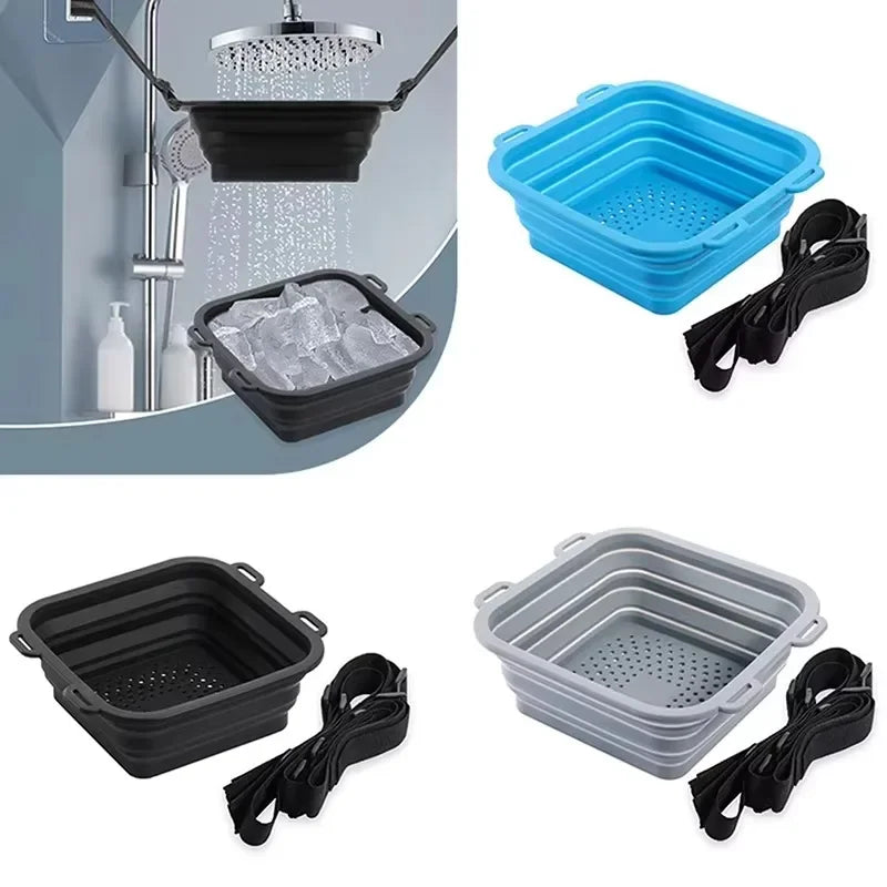 Portable Silicone Ice Bath & Multi-Use Basket