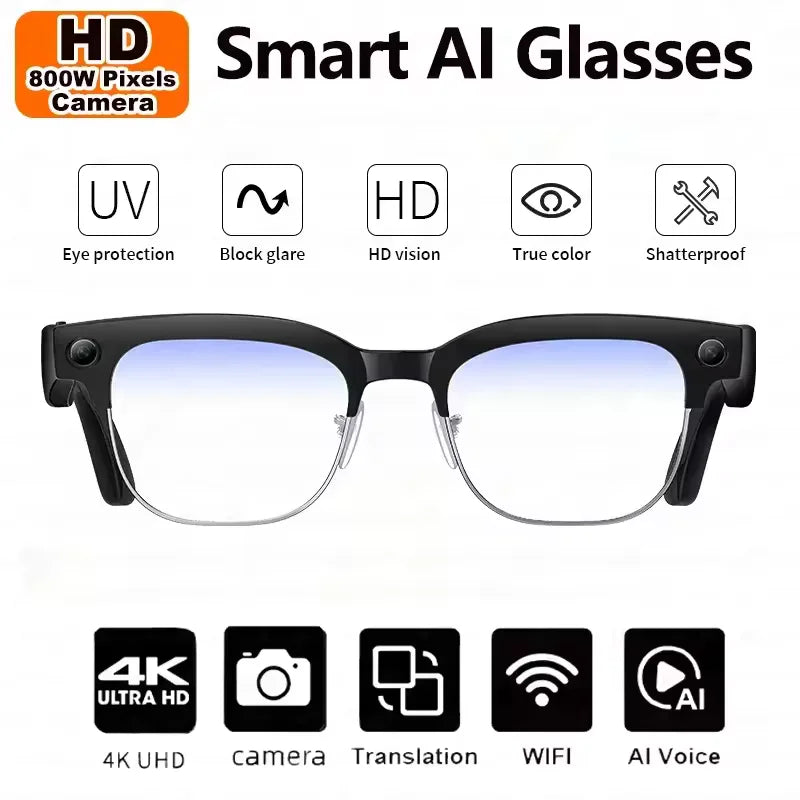 AI Smart Glasses with 4K Camera