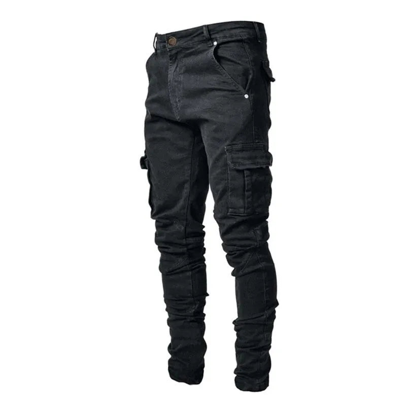 Men’s Slim Fit Cargo Denim Jeans