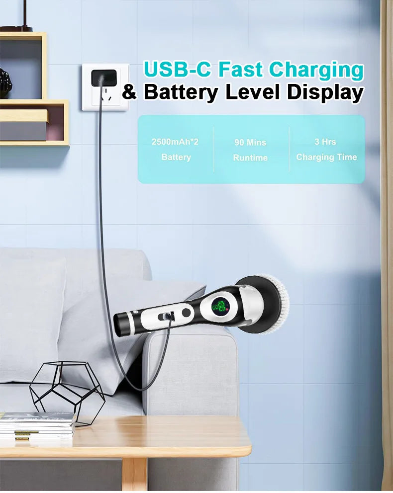 HOMEFISH Rechargeable Rotary Cleaning Brush