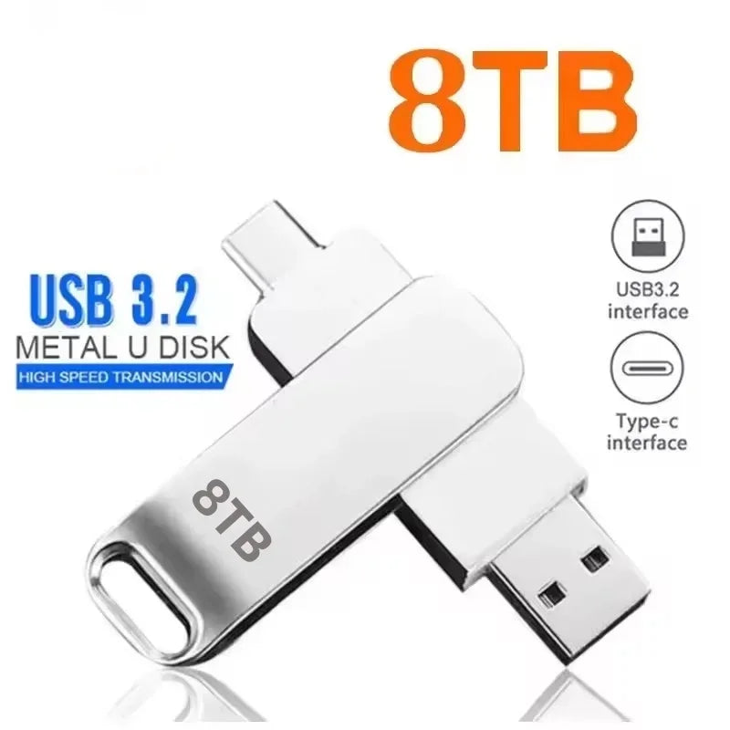 16TB USB 3.2 Type-C Metal Flash Drive