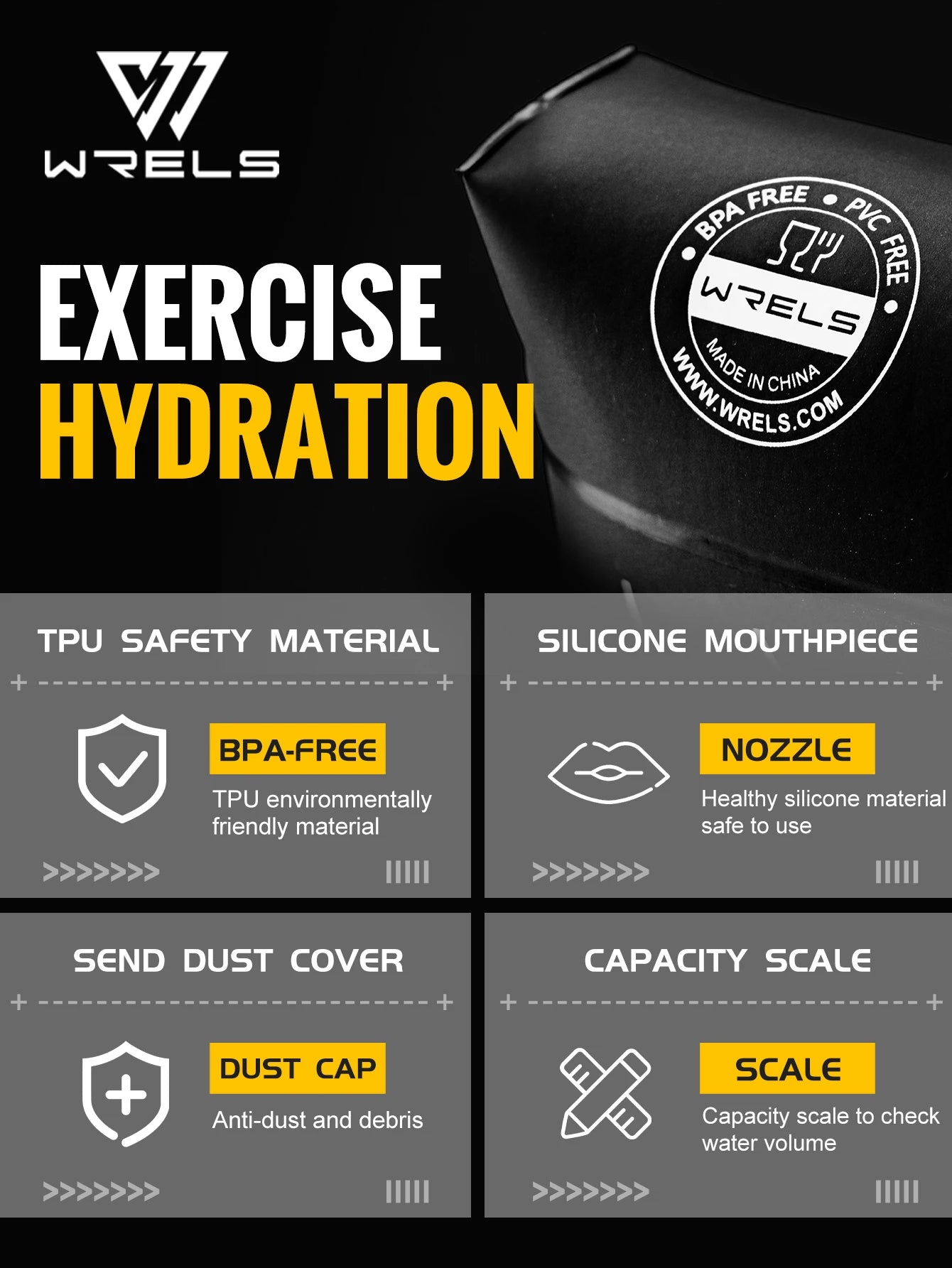 WRELS Folding TPU Water Bottle