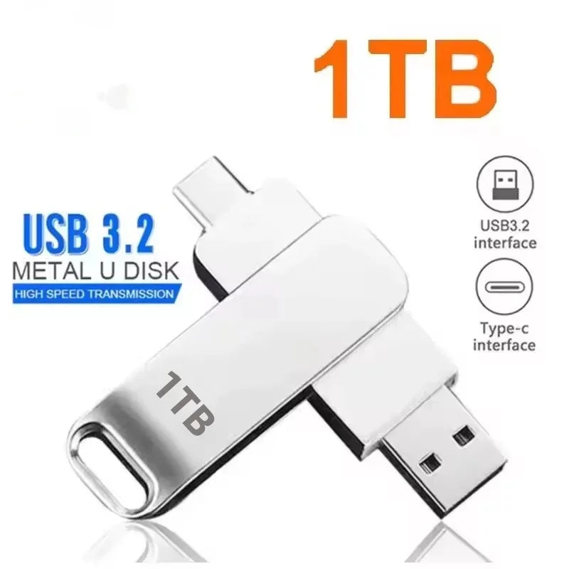16TB USB 3.2 Type-C Metal Flash Drive
