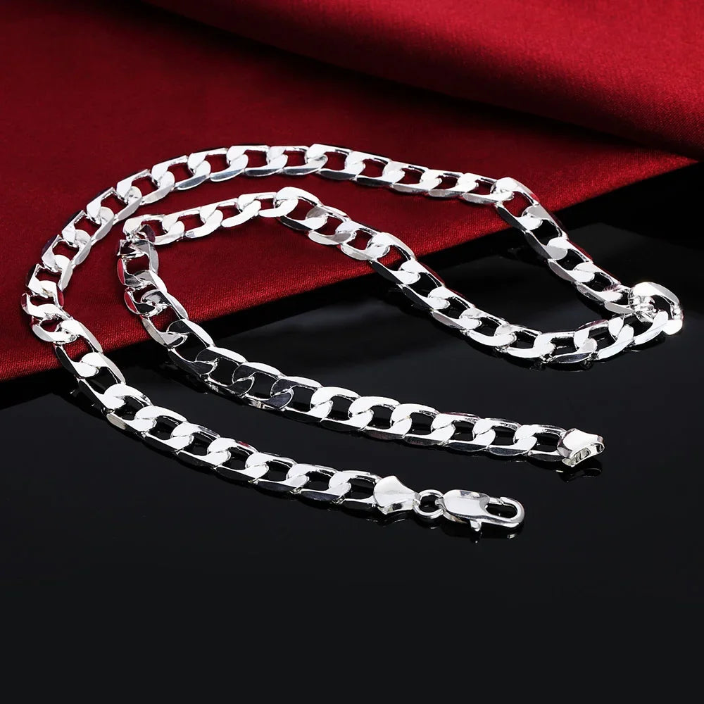 925 Sterling Silver Cuban Chain Necklace